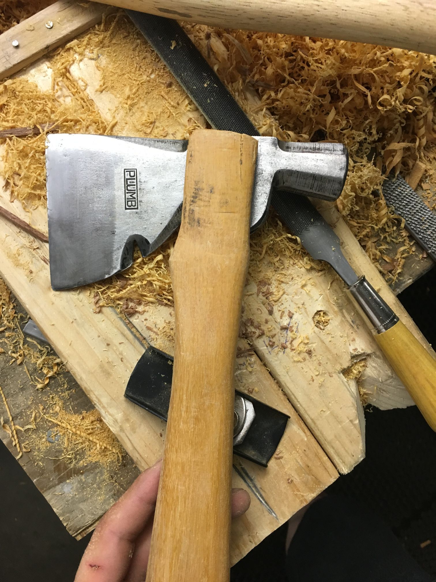 Hanging an axe